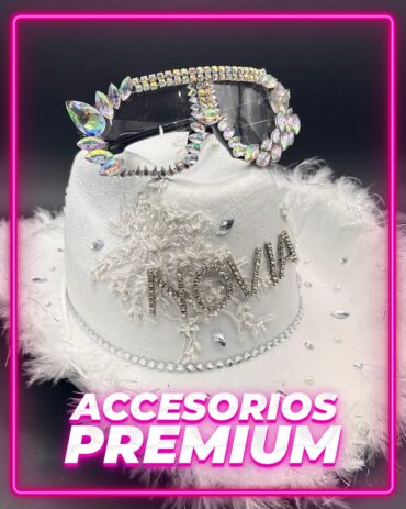 Set Sombrero Novia + Anteojo
