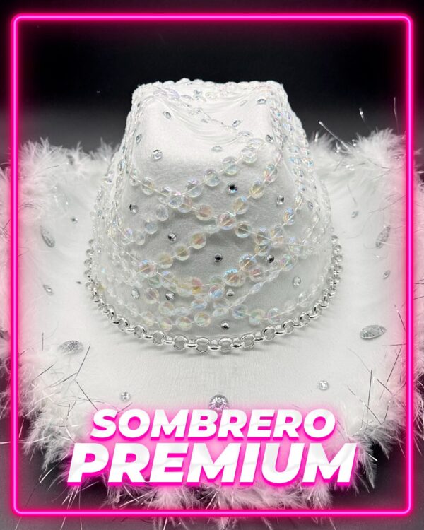 Sombrero Blanco/Rosa Piedras