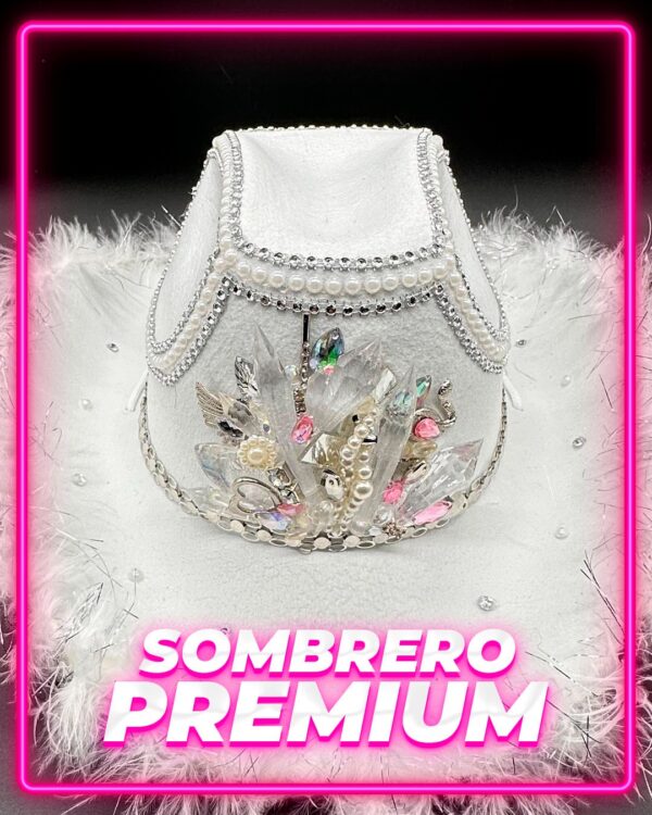 Sombrero Blanco Plumas