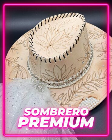 Sombrero Novia Cowboy Vintage Brillos