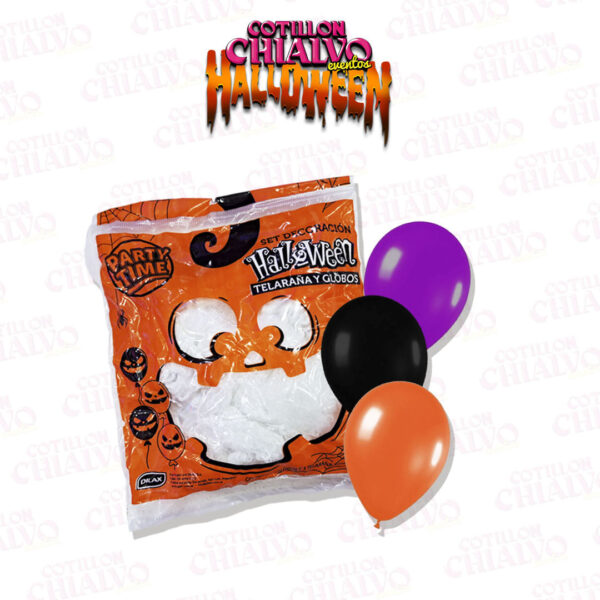 Telaraña + 6 Globos Halloween