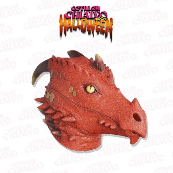 Mascara Latex Dragon Rojo