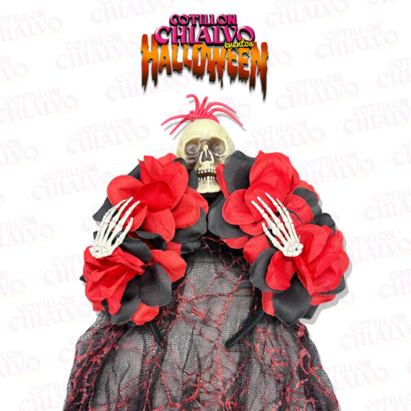 Vincha Calavera Flores C/Tul