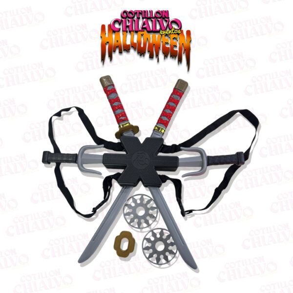Kit Ninja (Espada Dobles +2 Sais+ 2 Shuerikens)