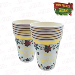 Vaso Polipapel Flor Navidad 6U