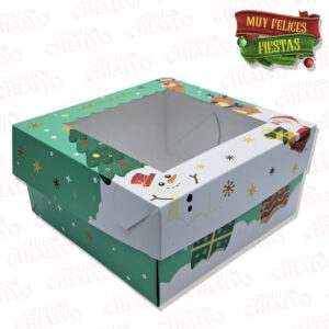 Caja Navidad Cuadrada C/Visor (20x20x10cm)