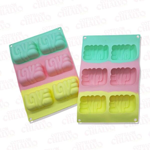 Molde Siliocna Mini Budin Love Multicolor