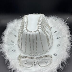 Sombrero c/Plumas Diamantes + Anteojos