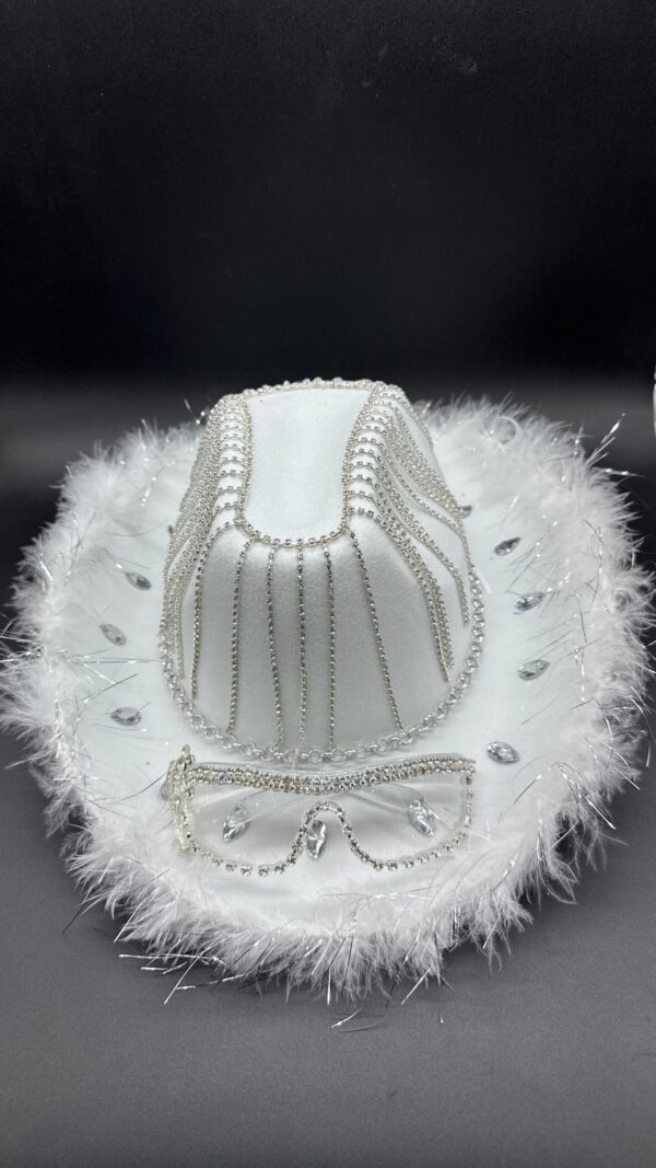 Sombrero c/Plumas Diamantes + Anteojos