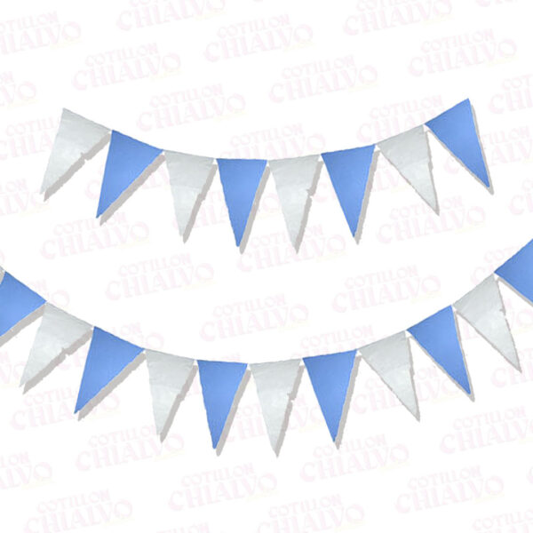 Banderin Triangulo Celeste/Blanco