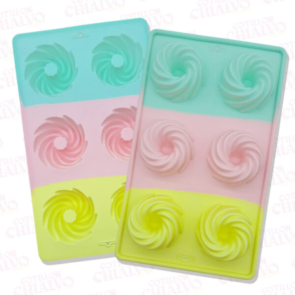 Molde Silicona Mini Flanera Espiral Multicolor 6U