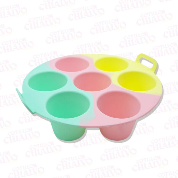 Molde Silicona Red Multicolor Cupcake 6U