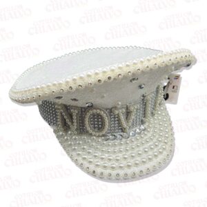 Sombrero Capitan Fashion Novia Blanca