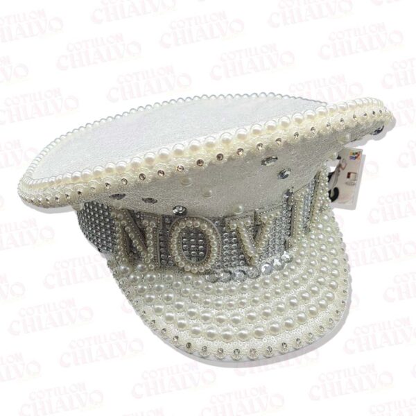 Sombrero Capitan Fashion Novia Blanca