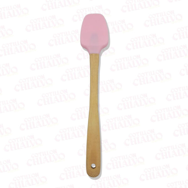 Cuchara Silicona C/Mango Madera 21cm