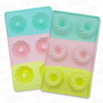 Molde silicona mini flanera diamante multicolor 6u