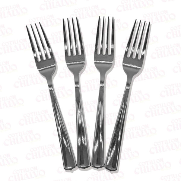 Cubierto Plastico Metalizados 19cm 10U