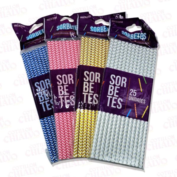 Sorbete Polipapel Chevron Plata 25U