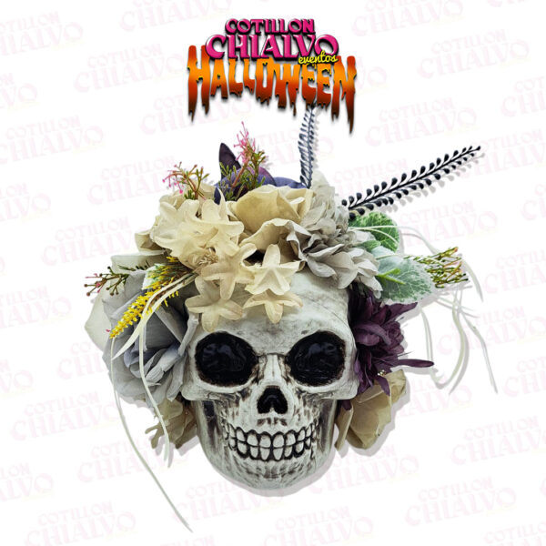 Calavera C/Flores 20cm