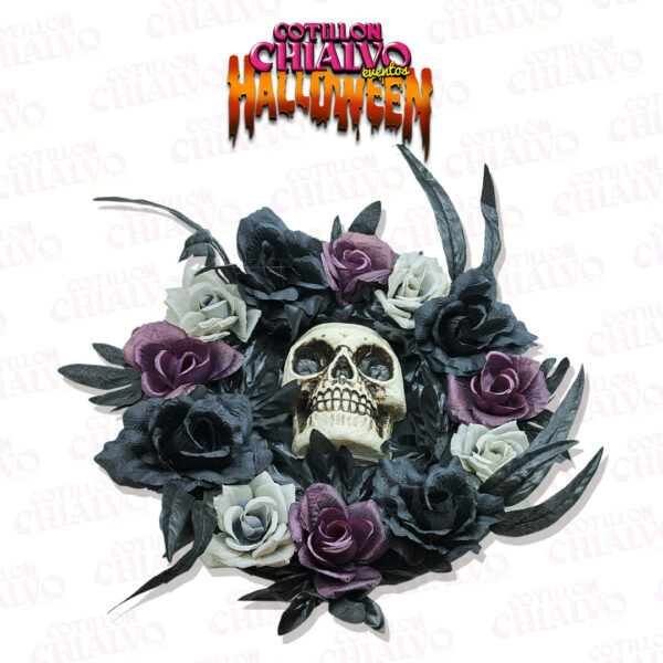 Adorno Corona Flores C/Calavera