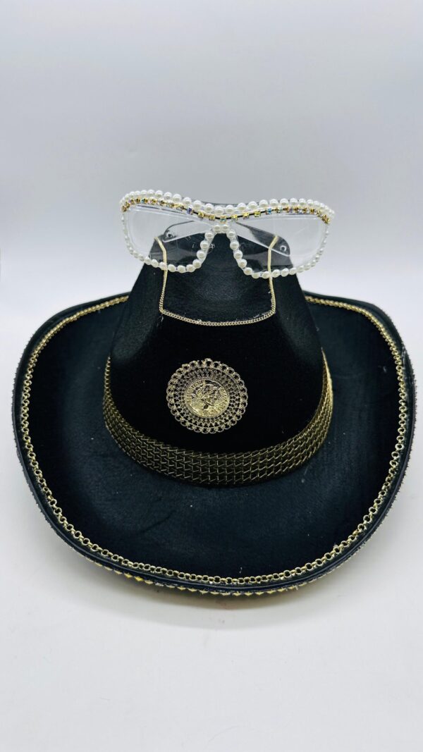 Sombrero Cowboy c/ Medallon+ Anteojo