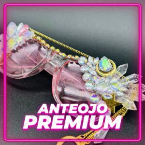Anteojo Rosa con Cadena Dorada