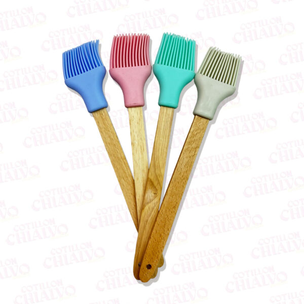 Pincel Silicona Mango Madera 26cm