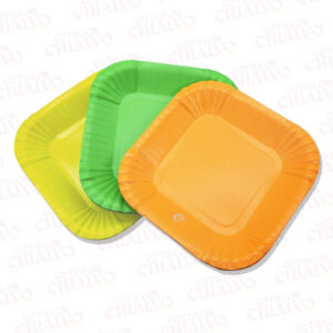 Plato Cuadrado Fluo 18cm 8u