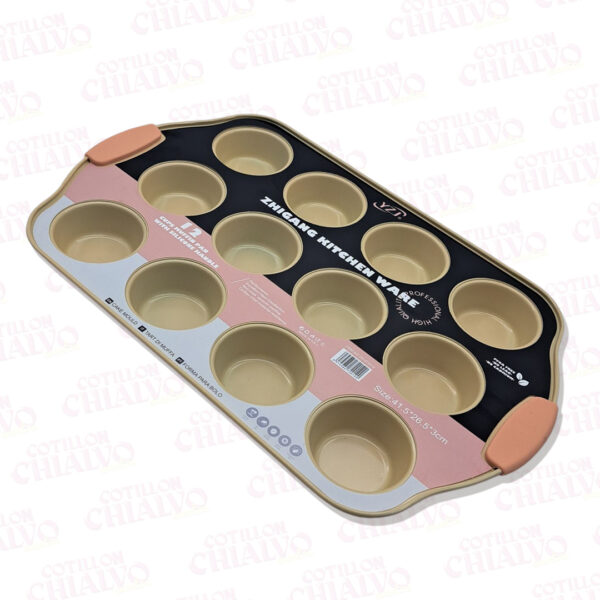 Molde Teflon Cupcake Mango Silicona 12u (42x27x3cm)