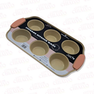 Molde Teflon Cupcake Mango Silicona 6u (29x18x3,5cm)