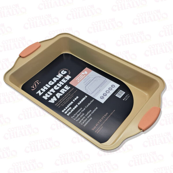 Fuente Teflon Mango Silicona (41x26x5,5cm)