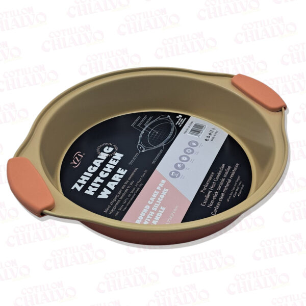 Molde Teflon Redondo Mango Silicona (28x25x4,8cm)