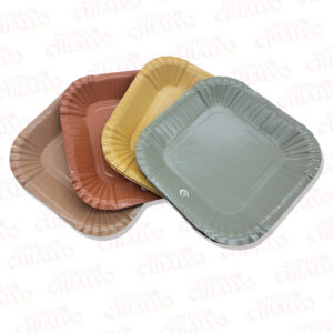 Plato Polipapel Cuadrado Tierra 18cm 8u