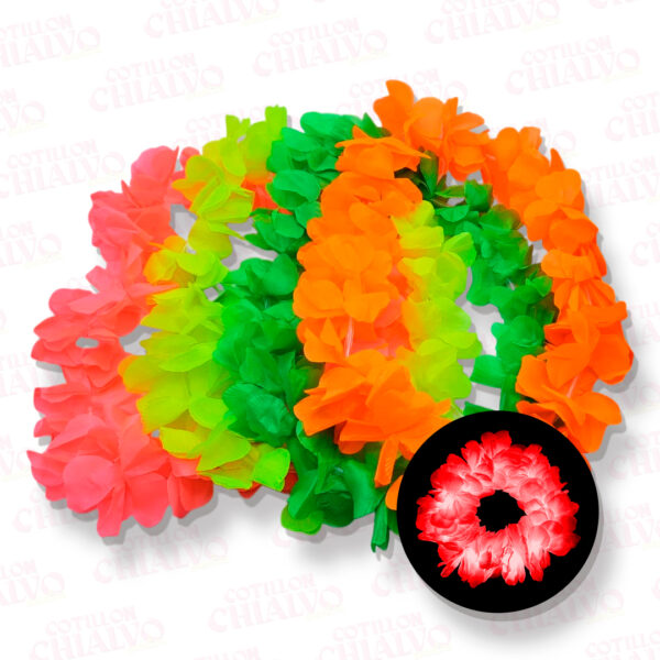 Collar Flor Tela Seda Led