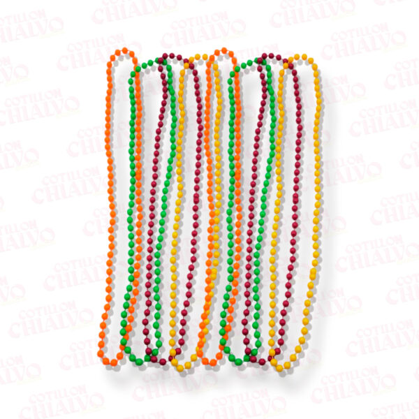 Collar De Cuentas Neon 80cm 4u
