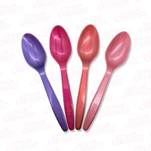 Cuchara Descartable Metalizados/Fluor 12cm 20u