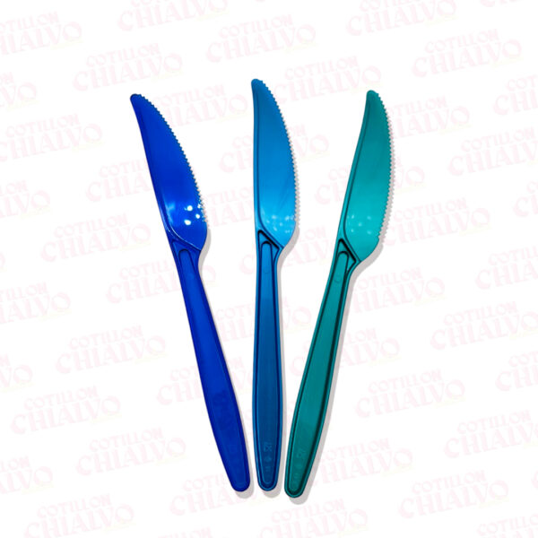 Cuchillo Descartable Metalizados/Fluor 18cm 20u