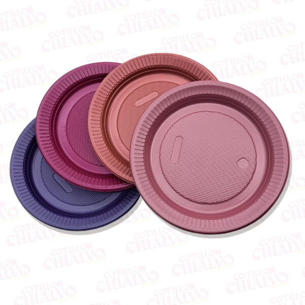Plato Descartable Metalizados/Fluor 18cm 10u