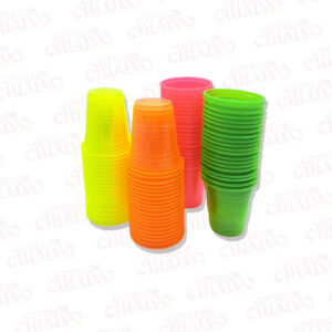 Vasos Descartbales Metalizadsos/Fluor 60cc 20u