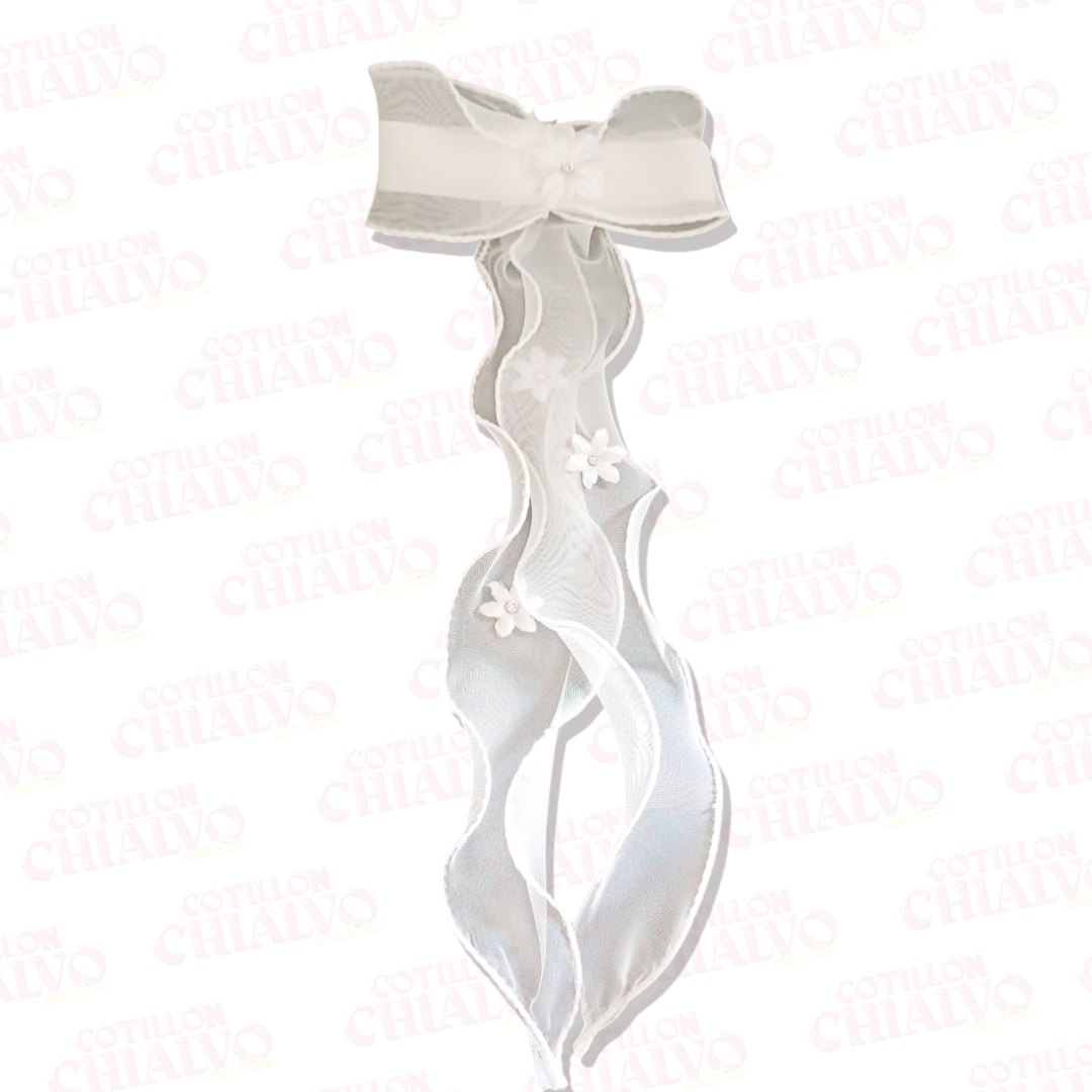 Moño Comunion C/Flores Y Strass
