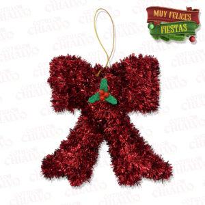 Adorno Lameta Navidad Ch Moño (11x14cm)