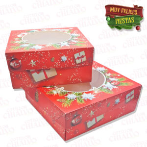 Caja Navideña Cuadrada (24x24x10cm)