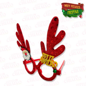 Anteojo Navidad Glitter Tela